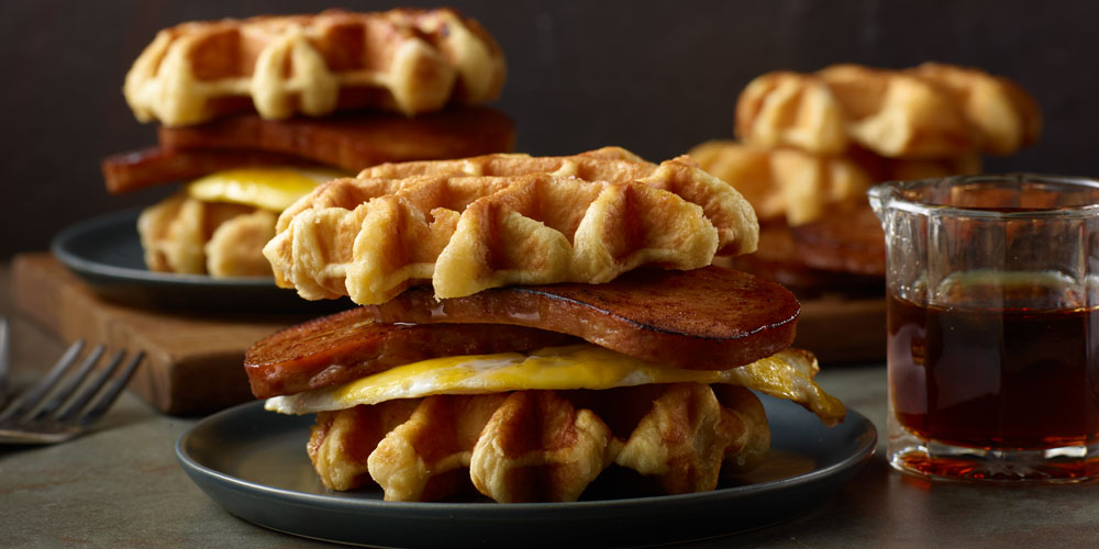 SPAM® Maple Flavoured Waffle Breakfast Sandwich